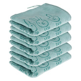 Kuber Industries Hand Towel | Reusable Face Cleaning Towel | Baby Napkin | Hand-Face Towel with Ultra Soft-Super Absorbent Capability | Baby Towel | Skip Print | 30x40 cm | Pack of 5 | Green